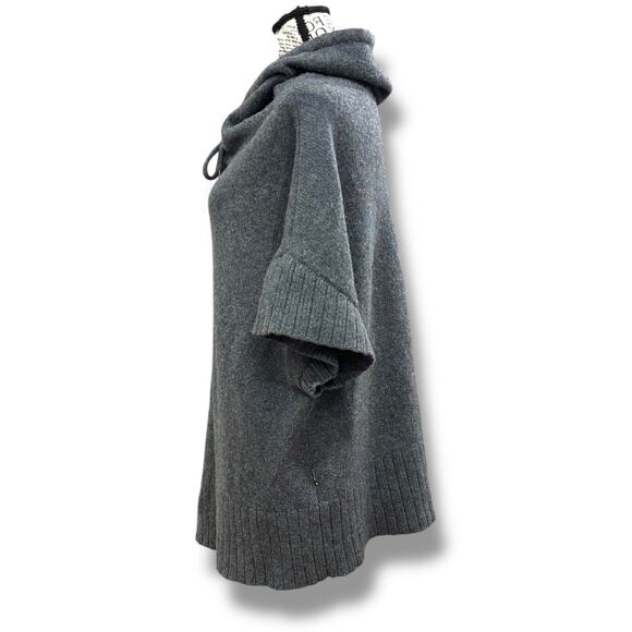 Smartwool Size S / M Crestone Gray Merino Wool Chunky Poncho Cowlneck Sweater - Picture 6 of 7